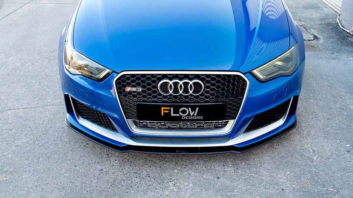 Flow Designs AUDI RS3 8V PFL HATCH FRONT SPLITTER V2 - V-Tech Australia | VW & Audi Performance Parts