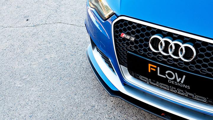 Flow Designs AUDI RS3 8V PFL HATCH FRONT SPLITTER V2 - V-Tech Australia | VW & Audi Performance Parts