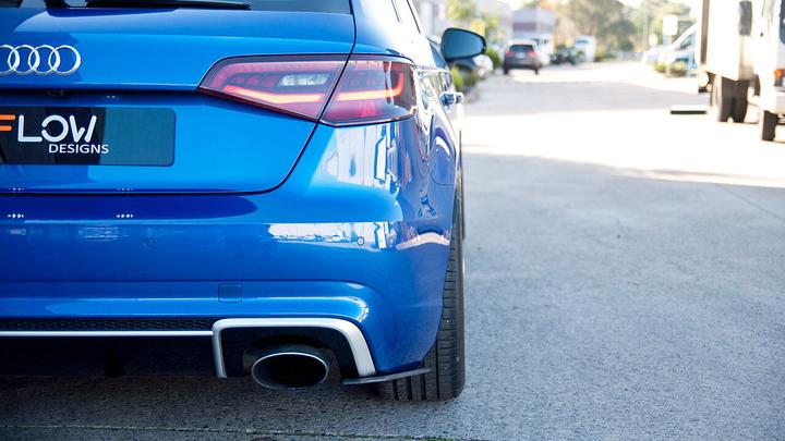 Flow Designs AUDI RS3 8V PFL HATCH REAR SPATS (PAIR) - V-Tech Australia | VW & Audi Performance Parts