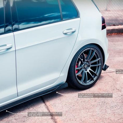 Flow Designs - VW MK7 Golf GTI Side Skirt Splitters V3 (Pair)