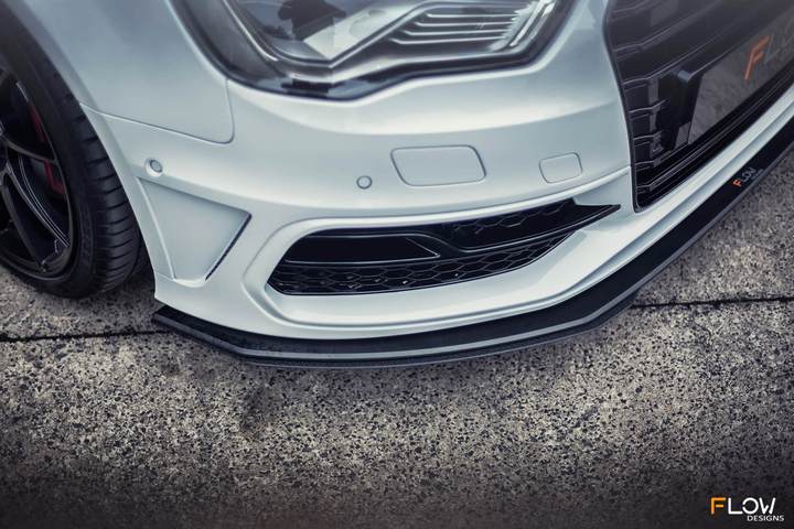 Flow Designs AUDI S3 8V PFL SPORTBACK FRONT SPLITTER EXTENSIONS (PAIR) - V-Tech Australia | VW & Audi Performance Parts