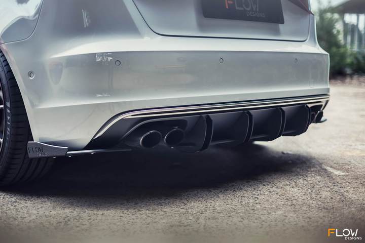 Flow Designs AUDI S3 8V PFL SPORTBACK FULL SPLITTER SET - V-Tech Australia | VW & Audi Performance Parts