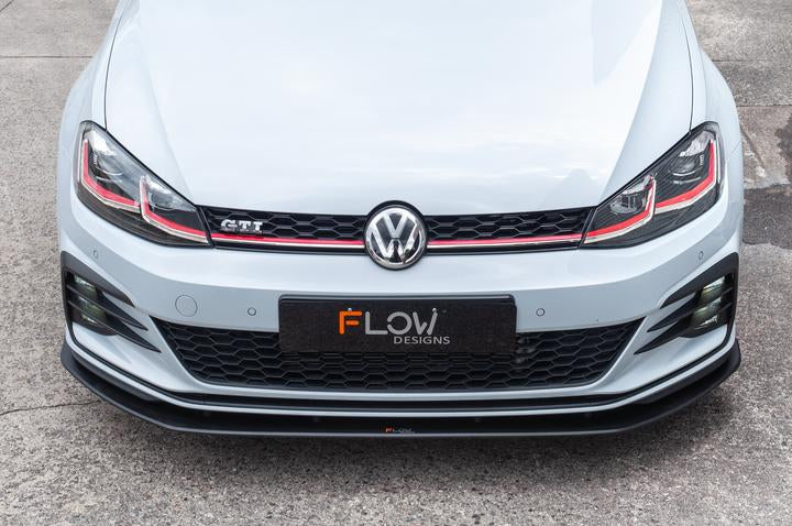Flow Designs VW MK7.5 GOLF GTI FRONT SPLITTER & AEROSPACERS - V-Tech Australia | VW & Audi Performance Parts