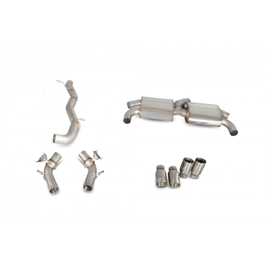 Scorpion Audi S3 8V SAUS051D Car Exhaust Cat-Back System (Non-Resonated) (Valved) Quad Daytona - V-Tech Australia | VW & Audi Performance Parts
