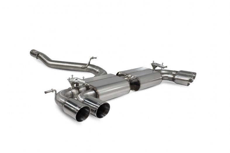 Scorpion SVWS054D- MK7.5 R -  Car Exhaust Cat-Back System (Non-Resonated) (Valved) Quad Daytona - V-Tech Australia | VW & Audi Performance Parts